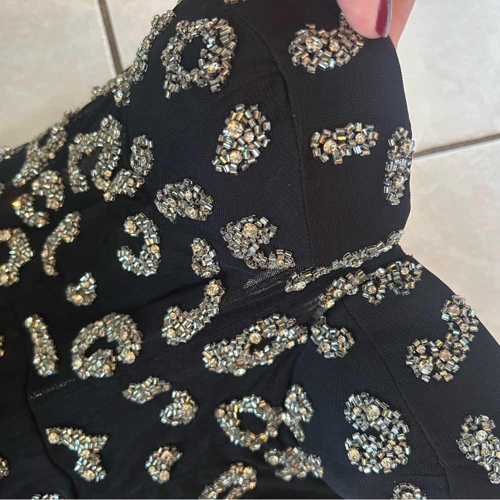Elegant Black and Gold Embellished Women's Pants